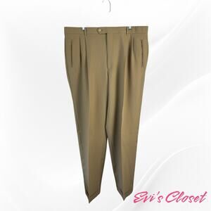 DI FERRI TASMANIA Super 120's Men's Trouser Pants Cuffs Beige Made In Italy